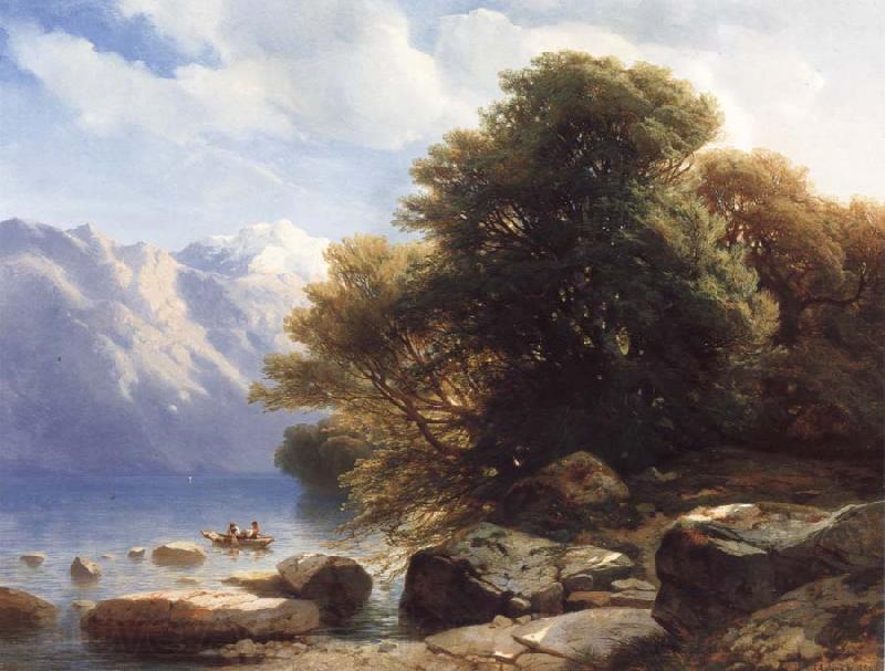 Alexandre Calame THe Lake of Thun Norge oil painting art